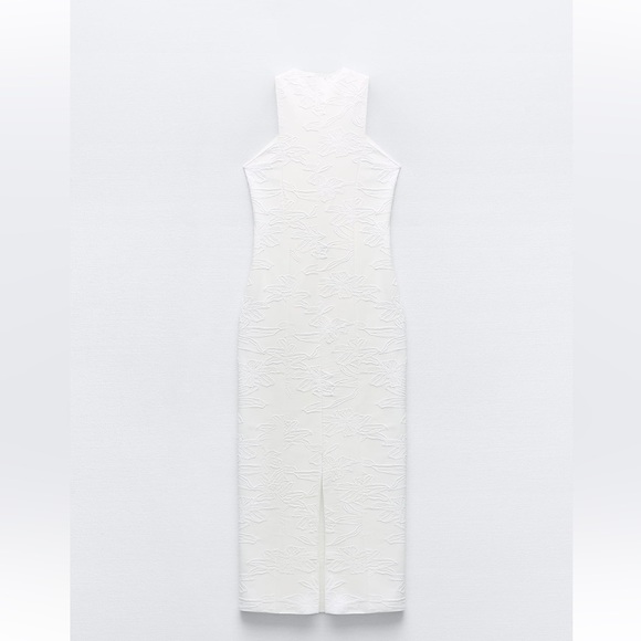 ZARA FITTED JACQUARD DRESS SIZE M WHITE 3644/630 NWT - Picture 5 of 6